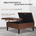 thumbnail image 2 of LUE BONA Large Storage Ottoman Lift Top Coffee Table, 36 inch Modern Faux Leather Ottoman, Brown, 2 of 5