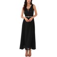 thumbnail image 1 of INSPIRAR CHIC Vestido de cóctel sin mangas con encaje y escote en V para mujeres, invitada de boda, color negro, 1 of 6