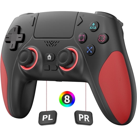 Wireless RGB Controller Compatible with P5/P5 Pro/P5 Slim with Dual Vibration & Six-Axis Sensor