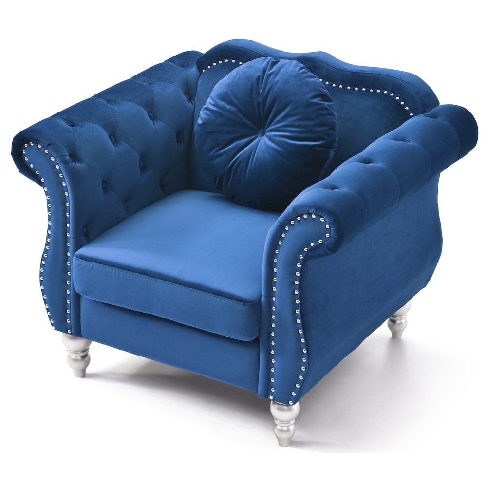 Glory Furniture Hollywood Accent Chair in Navy Blue Color
