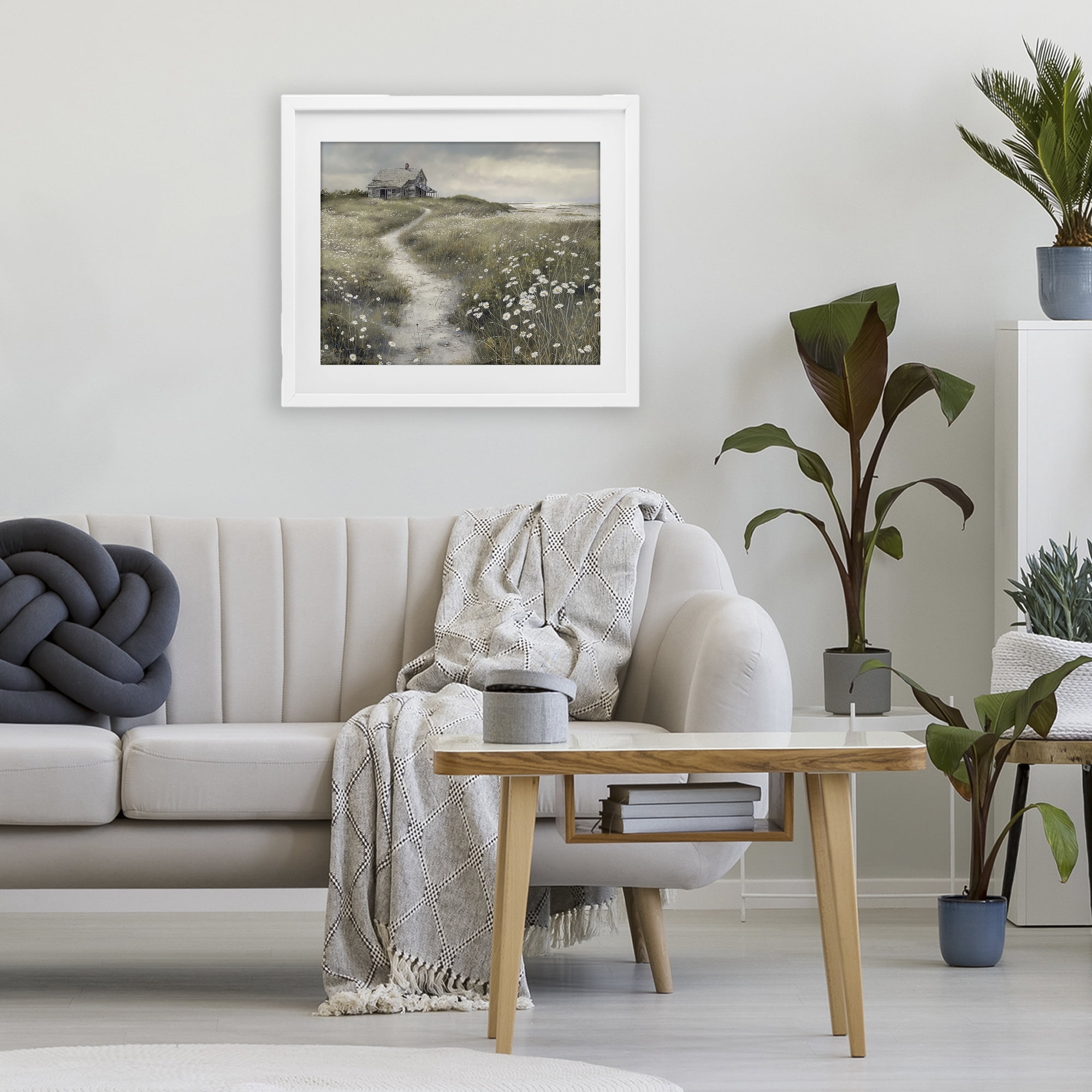 Stupell Industries Pathway To Coastal Cottage White Framed Print Under Glass, design by Imagine It Images