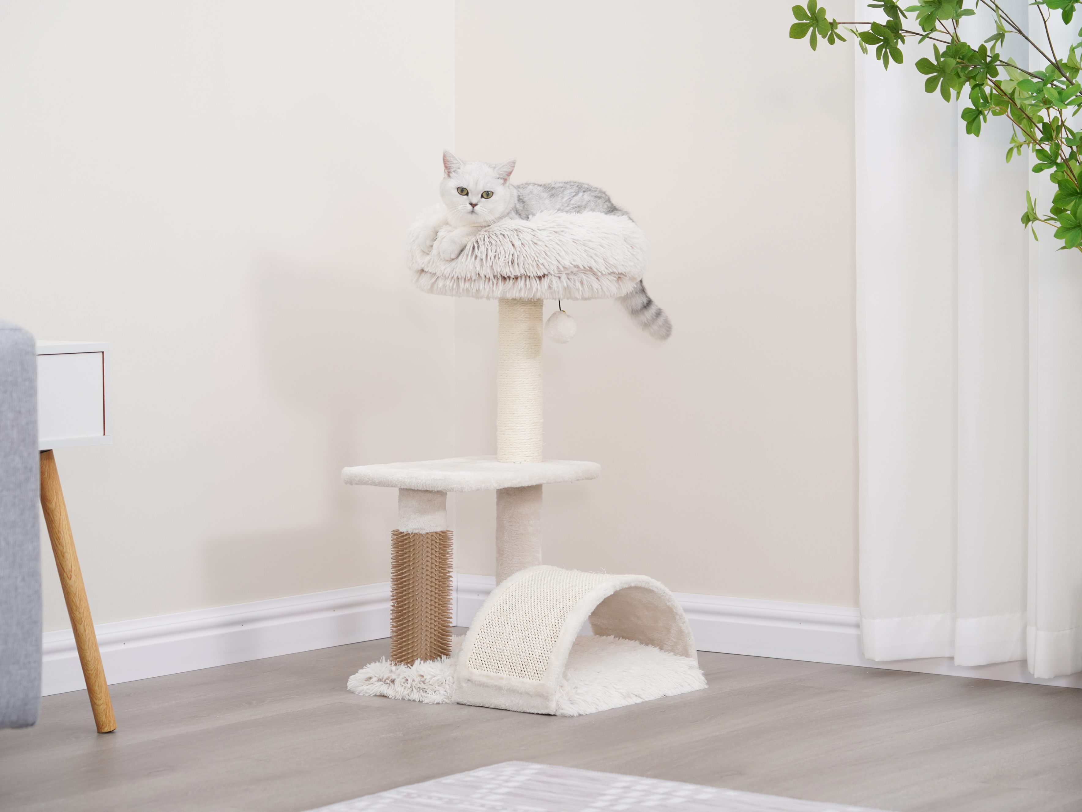 Vibrant Life 3-Level 27.8" Cat Tree with Groomer photo 5