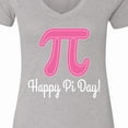thumbnail image 4 of Inktastic Happy Pi Day Pink Math Symbol Women's V-Neck T-Shirt, 4 of 5