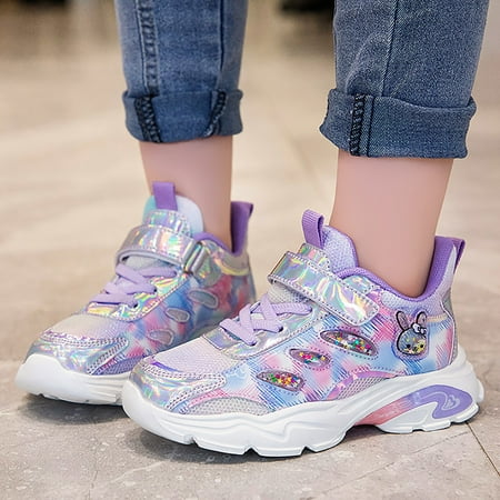 

Cathalem Kids Shoes Toddler Kids Big Kids Walking Sports Shoes Lightweight Breathable Running Slip On Girls Shoes New Purple 10 Years