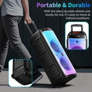 JYX Karaoke Machine for Adult, Dual 8 Subwoofer Bluetooth Speaker with Wheels, Home Karaoke System, T38-T