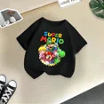 thumbnail image 5 of Camiseta de algodón de verano para niños y niñas con estampado de dibujos animados de Mario, cómoda y informal, con diseño de Sunshine, para juego de bebés y niños, 5 of 5