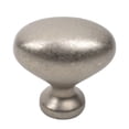 thumbnail image 2 of Glacier - Zinc Die Cast, 1-3/8" dia. Oval Knob, Weathered Pewter, 2 of 4