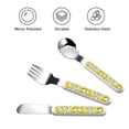 thumbnail image 3 of Gaeub Banana Print 3-Piece Children Knife Spoon Fork Set,Stainless Steel Child Flatware Set,Kids Utensils Set with Case for Lunch Box (Fork Spoon Knife Combo), 3 of 8