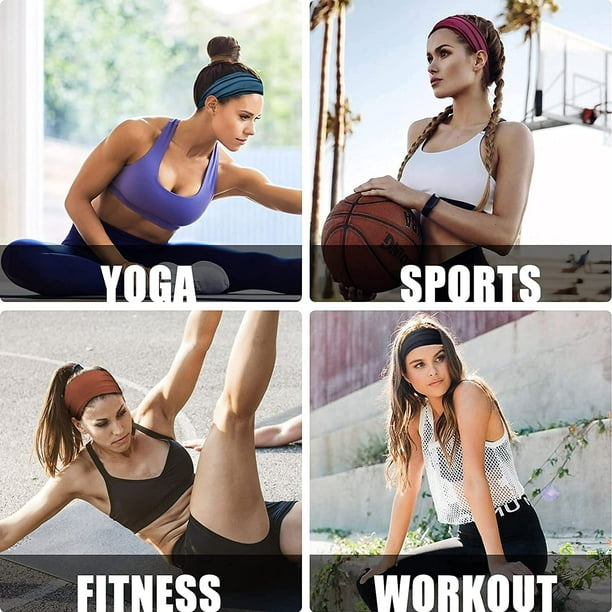 Workout Headbands for Women Running Sports - Wide Sweat Band Yoga