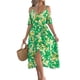 thumbnail image 3 of Vestidos Largos Bohemios de Verano 2025 para Mujer, con Tirantes y Escote en V, Informales, con Abertura en el Muslo y Fluidos. Verde L, 3 of 10