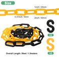 thumbnail image 3 of Uxcell Plastic Barriers Chain, 5Ft Length Black Yellow Plastic Waterproof Safety Chain Link with S-Shaped Buckle Caution Barriers Link, 3 of 7