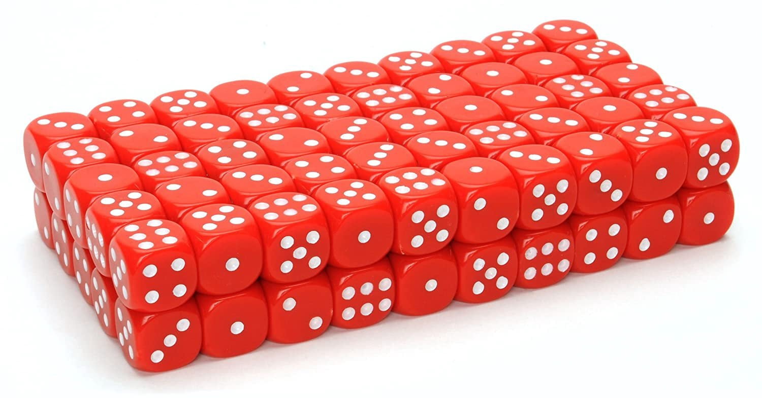 WE Games Red Dice with Rounded Corners - Pack of 100