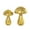 Gold Weathered Solid Mushroom Asymmetrical S/2 12", 10"H, variant on 12", 10"H Green Glass Handmade Glossy Weathered Mushroom Sculpture, by DecMode (2 Count)