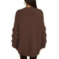 thumbnail image 4 of Vedolay Women's Cardigan Sweater Button Down Long Sleeve Shirts Women's Fashion Casual Shirt Coffee,M, 4 of 5