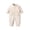 Beige, variant on 3M-2Y Cozy Cold Weather Baby Suit For Newborn, Solid Soft Fluffy Plush Long Sleeve Pocket Unisex Crawling Jumpsuit