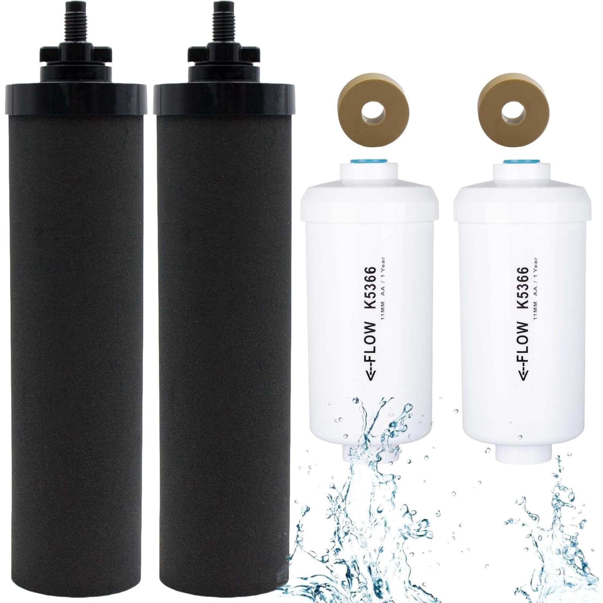Mophorn Filtre à Eau De Rechange, éléments De Purification Au Charbon Actif Faciles A Remplacer Compatibles Avec La Plupart Des Systemes De Filtration Deau Par Gravite Lot De 2 Noir 85662329