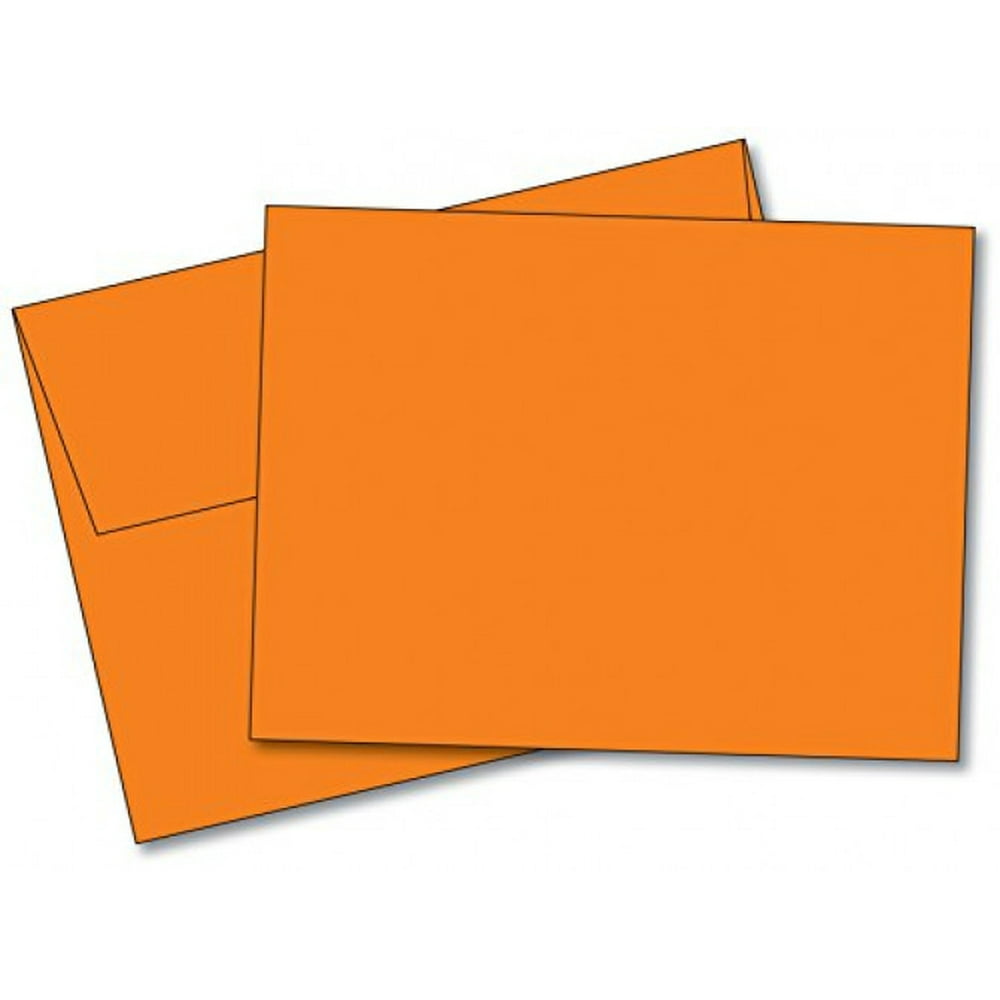 Blank Color Note Cards Uncoated Orange 5 x 7 Inches 40 Cards and