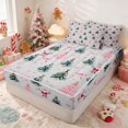 thumbnail image 3 of Manfei Father Christmas Zipper Full Size Comforter Sets with Fitted Sheet and 2 Pillowcases Santa Zipper Bedding Set, Purple Pink, Xmas Reversible, 3 of 7