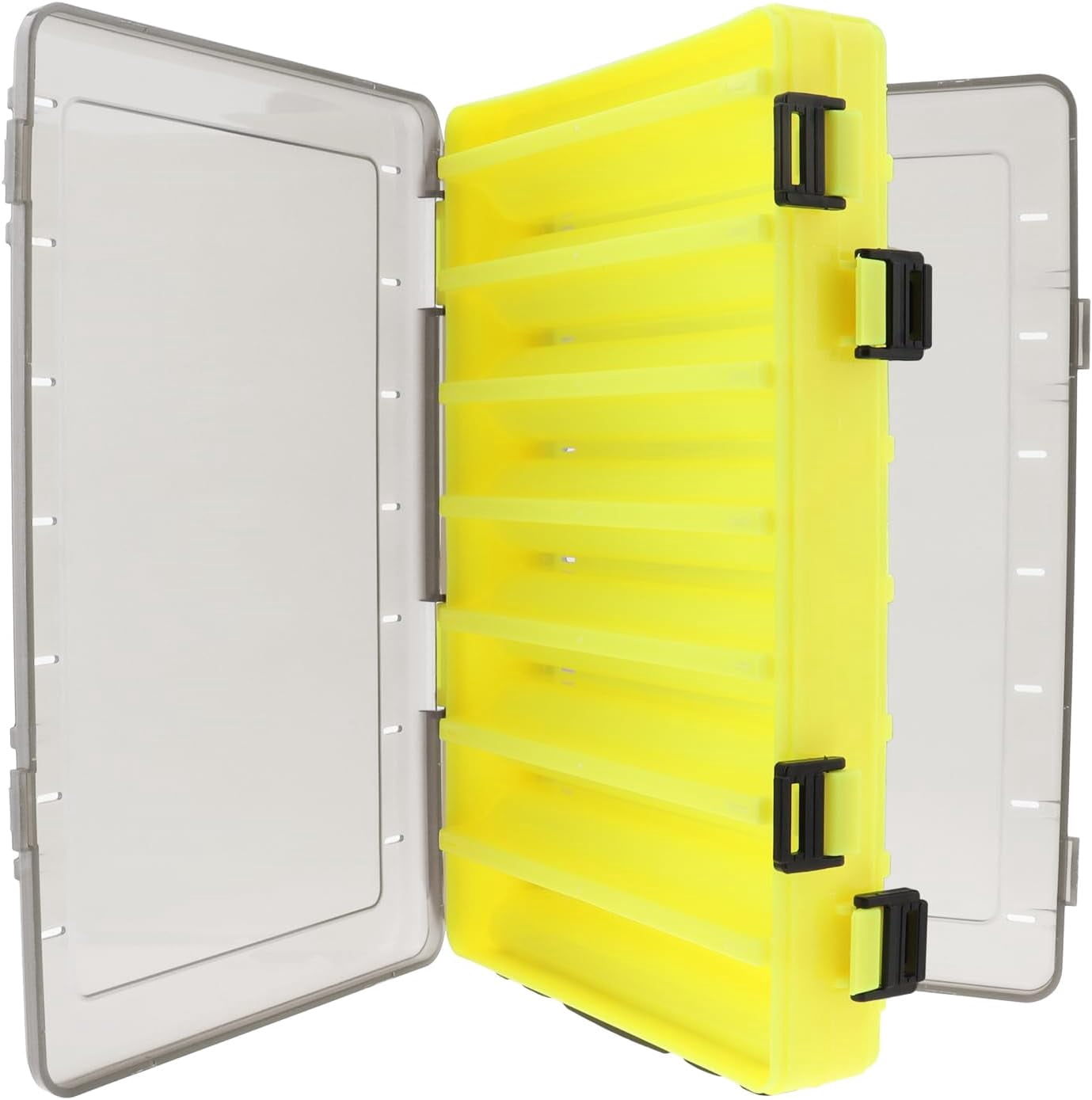 Double Sided 14 Compartments Fishing Tackle Boxes Fishing Lure Box Organizer, Fishing Bait Tackle Storage Case, Container Box for Jewelry Beads Earring Hook (Yellow)