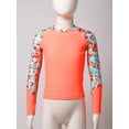 thumbnail image 4 of Mufeng Kids Girls Rash Guard Shirt UPF 50+ Long Sleeve Quick Dry Swim Shirts Top Orange 8, 4 of 6