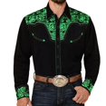 thumbnail image 1 of Camisa de manga larga con botones para hombre, estilo étnico tribal occidental, informal, para deportes al aire libre, para calle,, 1 of 6