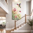 thumbnail image 4 of Canvas Wall Art, Hummingbird Red Floral Framed Canvas Prints for Living Room Hallway, Rustic Botanical Green Ombre Oversized Gallery Wrapped Wall Decor for Home Office, Gifts, 30"x60" Ship Next Day, 4 of 9