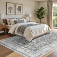 thumbnail image 3 of Boho Vintage Round Rug ft- Faux Wool Dreely Washable Area Rug Small Distressed Throw Rugs Floor Carpet for Door Mat Entryway Bedrooms Laundry (Round - ; Diameter Border ), 3 of 7