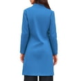 thumbnail image 3 of INSPIRE CHIC Stand Collar for Women  Mid-Long Button-Down Winter Overcoat XS Blue, 3 of 6