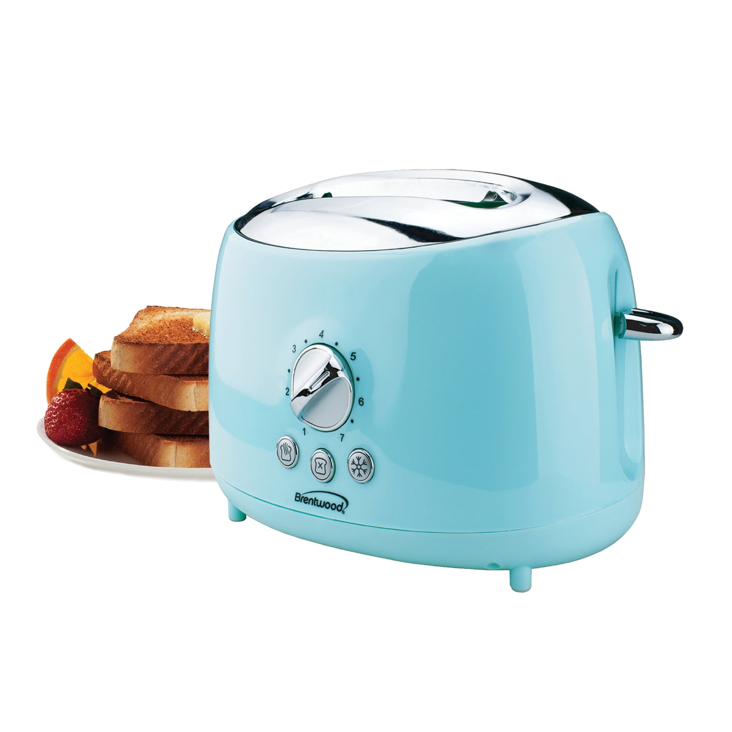Brentwood 2-Slice Retro Toaster, Blue, Extra Wide Slots