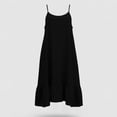 thumbnail image 4 of Vmvidoty Summer Dresses for Women 2026 Square Neck Spaghetti Strap Sleeveless Midi Swing Sleepshirts Sling Dress Black M, 4 of 5
