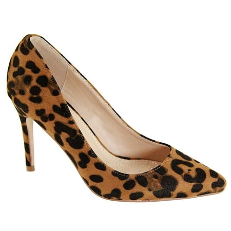 - Misty-4 Women Pointed Toe Slip On Stiletto Heel Pumps Anima Print Leopard