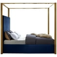 thumbnail image 4 of Maklaine Contemporary designed Navy Finished Velvet Queen Bed, 4 of 11
