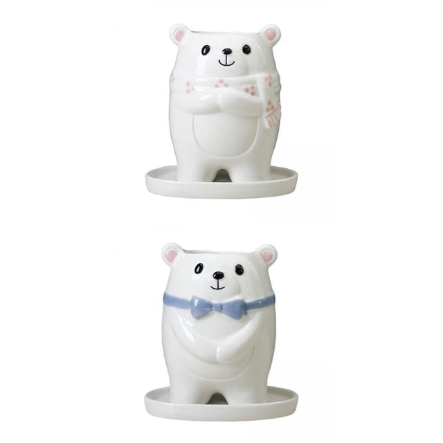 Macetas de Cerámica shamjiam 2 para Plantas de Oso Porta Bonsai Blanco