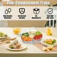 thumbnail image 4 of POINTERTECK Chilled Condiment Server with 4 Compartment Clear Chilled Serving Container with Lid Reusable Ice Party Platter Portable Chilled Garnish Tray Chilled Topping Station for Home, 4 of 11