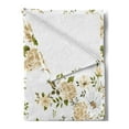 thumbnail image 2 of Flowers Soft Flannel Fleece Throw Blanket, Gardening Theme Floral Design Vector Illustration of Roses Botany Inspired, Cozy Plush for Indoor and Outdoor Use, 50" x 70", White and Beige, by Ambesonne, 2 of 5