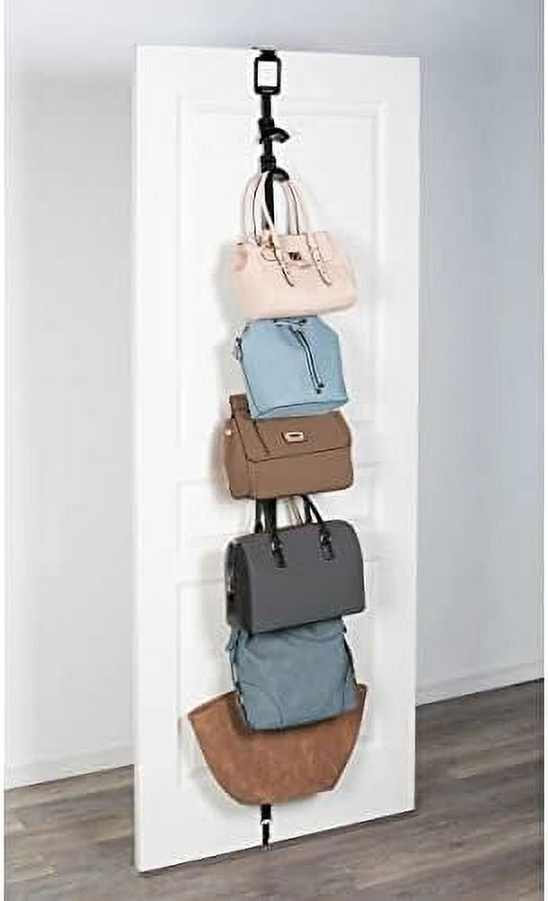 Over The Door Purse Organizer Purse Organizer for Wall Purse Organizer for Closet Updated Design New Clips Holds Up to 8 Bags Black Walmart
