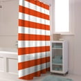 thumbnail image 2 of Orange and White Stripes Shower Curtain Striped Simple Style Shower Curtains for Bathroom Curtain Sets with Hooks Waterproof Fabric Bath Curtain Extra Long 72" X 84", 2 of 5