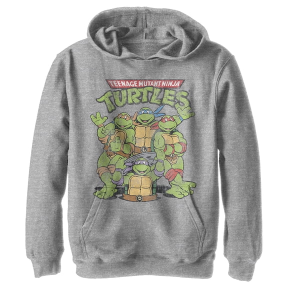 Boy's Teenage Mutant Ninja Turtles Best Friend Shot Pull Over Hoodie Athletic Heather Large