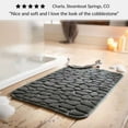 thumbnail image 3 of Evideco French Home Goods Memory Foam Bath Mat Dark Gray Pebble Design 32x20, 3 of 11