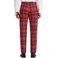 thumbnail image 3 of Unique Bargains Men's Checked Pattern Suit Pants Flat Front Plaid Dress Pants 30 Dark Red, 3 of 6