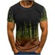 thumbnail image 2 of Hombres Casual manga corta estampado cuello redondo moda pulóver camiseta blusa Tops Pompotops oipoqjl7168, 2 of 4