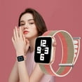 thumbnail image 5 of Nylon Watch Band Compatible with Apple Watch 7 Bands 44mm 41mm 45mm Replacement for iWatch Series SE/6/5/4/3/2/1, Adjustable Elastic Breathable Straps Wristband Accessories, Pink Pomelo Tan, 5 of 5