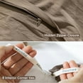 thumbnail image 7 of MooMee Duvet Cover Set Cal-King 100% Washed Cotton Linen Like Textured Breathable Lightweight 3-Piece (Brown, 104"x98"), 7 of 7