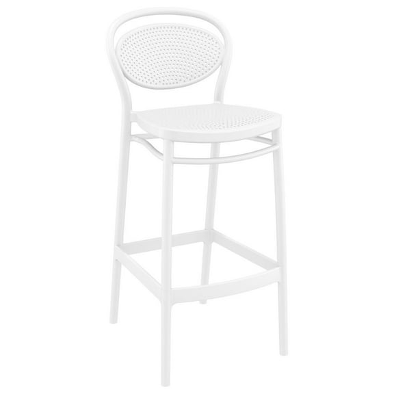 Compamia Marcel Contemporary Resin Indoor/Outdoor Bar Stool White