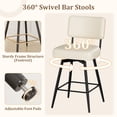 thumbnail image 2 of Betisef Set of 1 Counter Height Swivel Bar Stools with Back, PU Leather Upholstered Kitchen Island Stools, Thick Cushion Seat, 360° Swivel, 350 lbs Capacity for Dining Room, Beige, 2 of 11