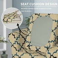 thumbnail image 4 of Easy-Going 4 Pieces Super Stretch Printed Couch cover, Sofa size, Quatrefoil/Beige, 4 of 6