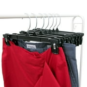 Hanger Central 10 Pack Black Plastic Pants And Skirt Hangers With Swivel Hook 10 inch