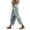 Blue, variant on kaondbfi Women's Linen Printed Casual Pants Summer Lightweight Elastic Waist Beach Vacation Trousers with Pockets