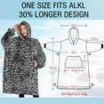 thumbnail image 4 of Oversized Wearable Blanket Hoodie,Black and Tan Leopard Print Sherpa Blanket Hoodie with Super Pockets,Super Warm Fuzzy Pullover for Women & Men, 4 of 6