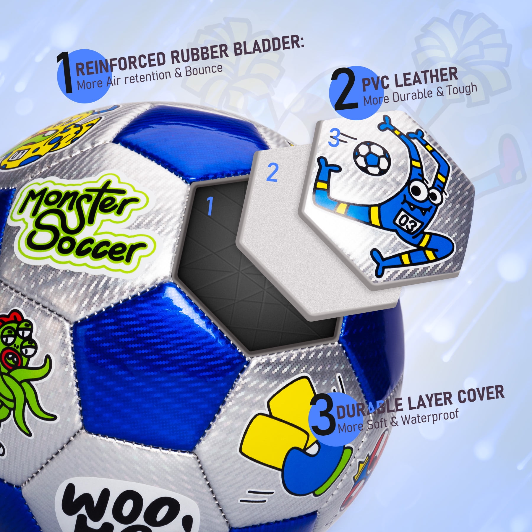 Soccer Ball-PLAYZAP-Size 3 Soccer Balls for Kids-Sport Ball for